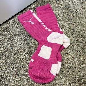 Nike Kay Yow Elite Crew Basketball Socks Pink/White Size Socks Medium